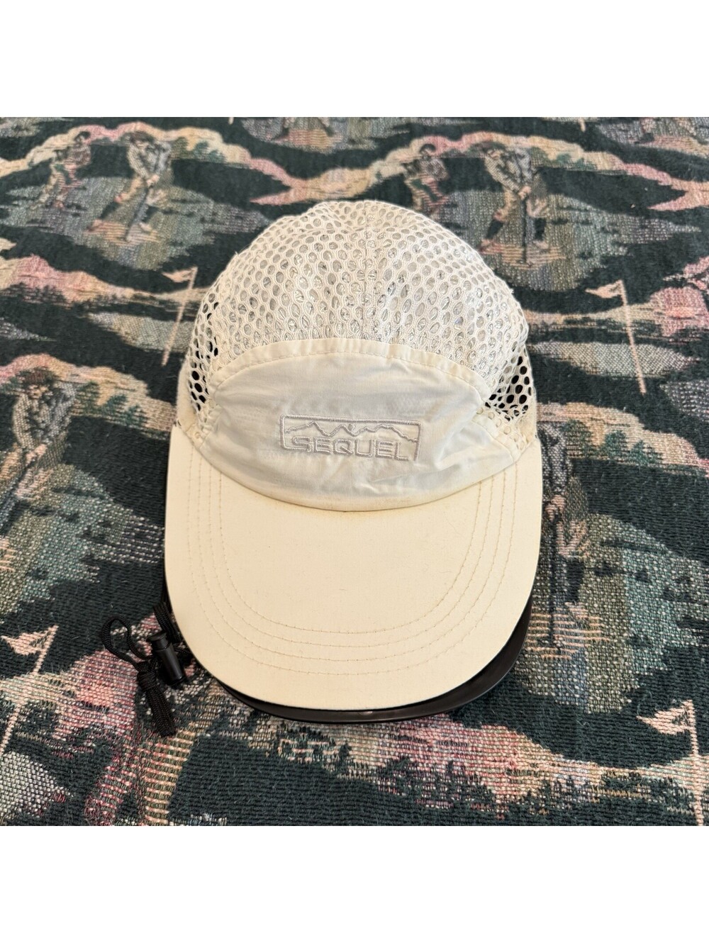Vintage SEQUEL Desert Sun Hat Mesh Reflective Top Hiking Duck Bill USA Size XL
